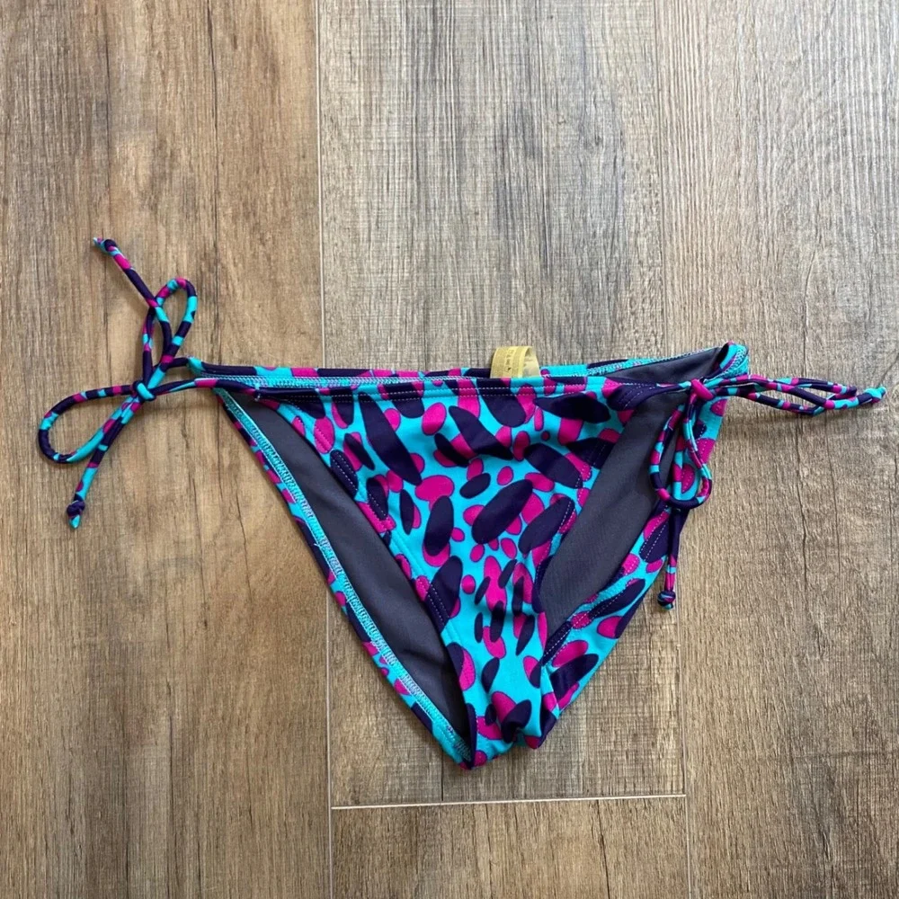Victorias Secret Tankini Swimsuit Set Blue Pink Purple Abstract Print Small S/P